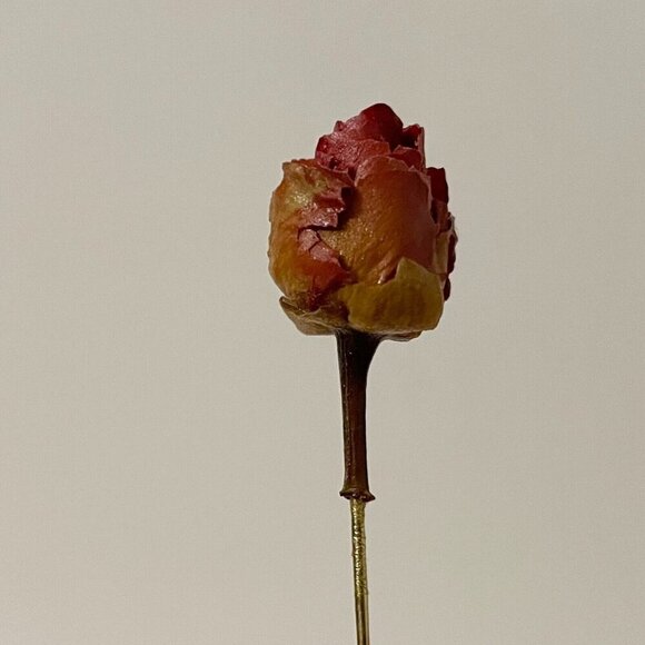 Vintage Dried Rose Bud Lapel Stick Pin - Picture 4 of 13